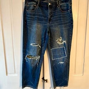 American Eagle Outfitters Strigid Super High Rise Ankle Straight Jeans
